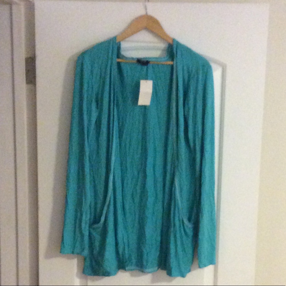 NWT soft and adorable teal T-shirt cardigan